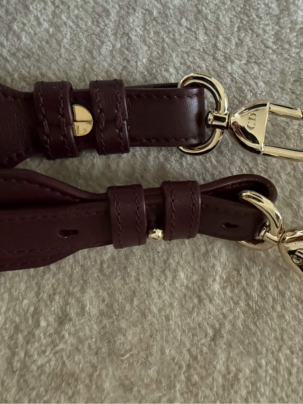 Authentic Christian Dior Small Lady Dior My ABCDior – Burgundy Lambskin - Picture 14 of 17